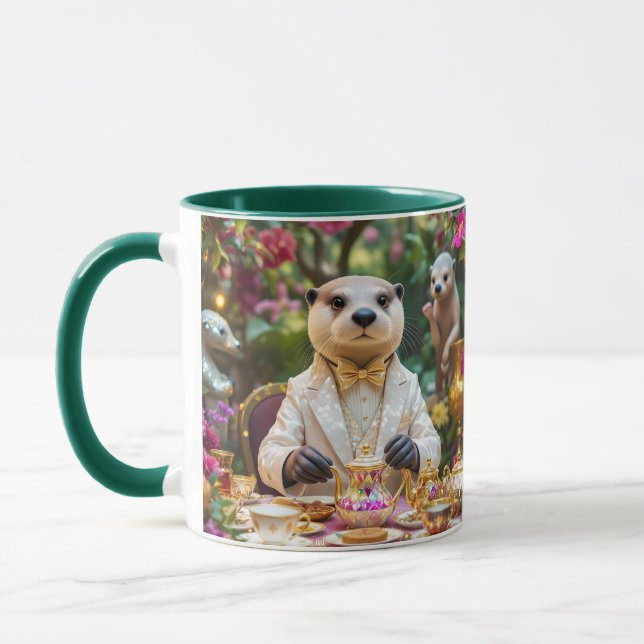 Fantasy süße Otter-Teeparty Tasse (Links)