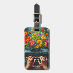 Fantasy Süße Schreibmaschine Blumen Hände Gepäckanhänger