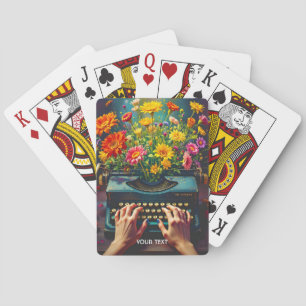 Fantasy Süße Schreibmaschine Blumen Hände Spielkarten