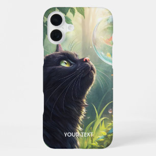 Fantasy Süße Schwarze Katze Wald iPhone 16 Plus Hülle