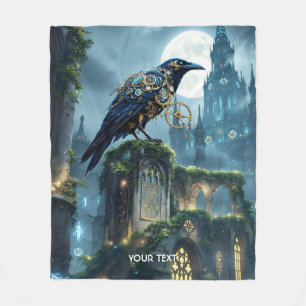 Fantasy Süße Uhrwerk-Raben-Kathedrale Fleecedecke
