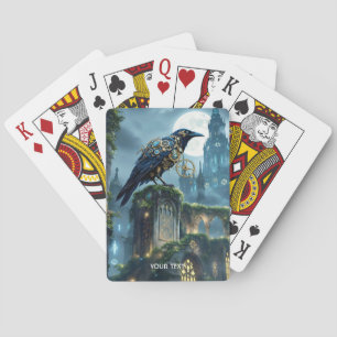 Fantasy Süße Uhrwerk-Raben-Kathedrale Spielkarten