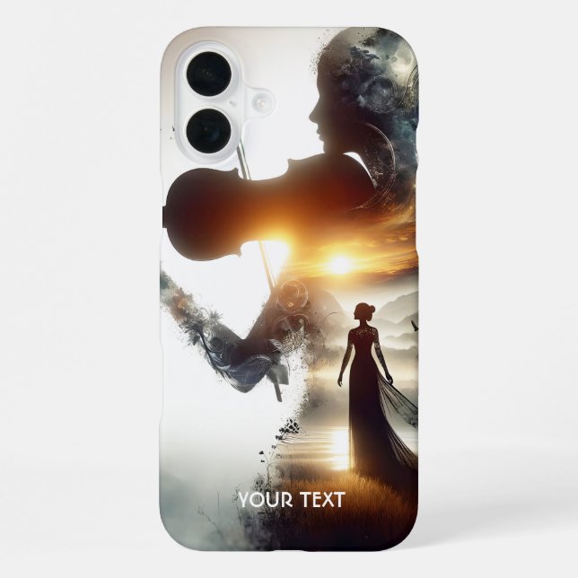Fantasy Süße Violinmädchen Sonne iPhone 16 Plus Hülle (Rückseite)
