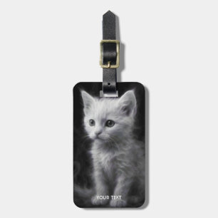 Fantasy Süße Weiße Rauchkatze Gepäckanhänger