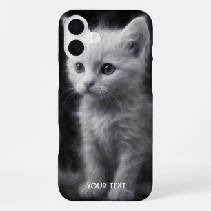 Fantasy Süße Weiße Rauchkatze iPhone 16 Plus Hülle