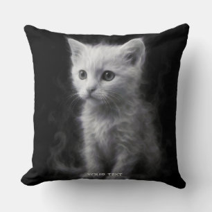 Fantasy Süße Weiße Rauchkatze Kissen
