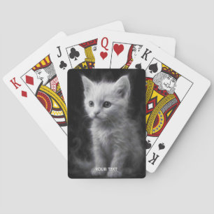 Fantasy Süße Weiße Rauchkatze Spielkarten