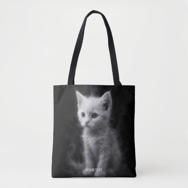 Fantasy Süße Weiße Rauchkatze Tasche (Vorderseite)