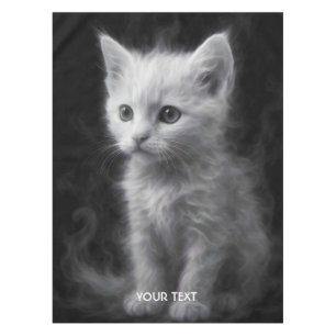 Fantasy Süße Weiße Rauchkatze Tischdecke