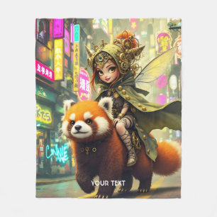 Fantasy Süße Wilde Panda-Fahrt Fleecedecke