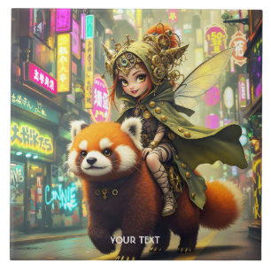 Fantasy Süße Wilde Panda-Fahrt Fliese