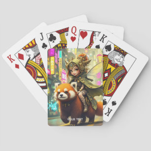 Fantasy Süße Wilde Panda-Fahrt Spielkarten