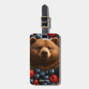 Fantasy süßer Bär mit Beeren Gepäckanhänger