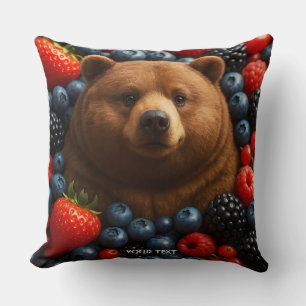 Fantasy-Süßer Bär Mit Beeren Kissen