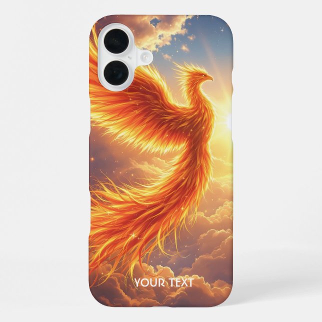 Fantasy Süßer Flammender Phönix Erhebt Sich iPhone 16 Plus Hülle (Rückseite)
