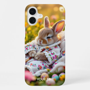Fantasy Süßer Kaninchen Maler Blumen iPhone 16 Plus Hülle