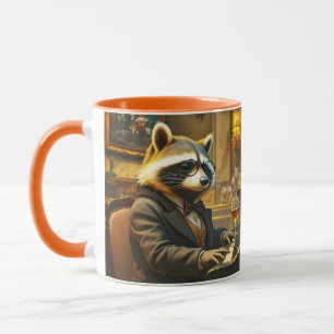 Fantasy Süßer Klavier Waschbär Spielend Tasse