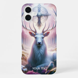 Fantasy Süßer König Hirsch Blumen iPhone 16 Plus Hülle