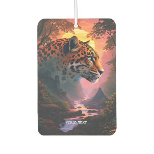 Fantasy Süßer Leopard Bei Sonnenuntergang Autolufterfrischer
