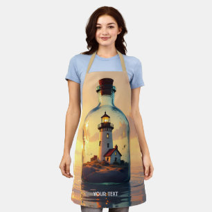 Fantasy Süßer Leuchtturm In Flasche Schürze