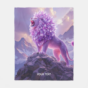 Fantasy Süßer Lila Amethyst Löwe Fleecedecke