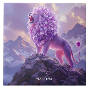 Fantasy Süßer Lila Amethyst Löwe Fliese
