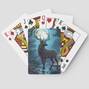 Fantasy Süßer Mondhirsch Nacht Spielkarten