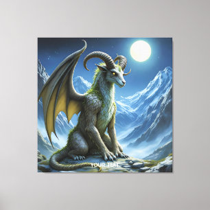 Fantasy Süßer Mythischer Widderdrache Leinwanddruck
