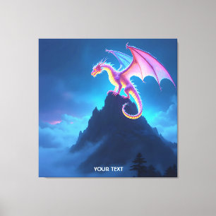 Fantasy Süßer Nebelverhangener Drache Leinwanddruck