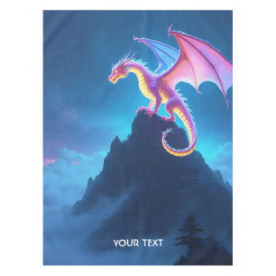 Fantasy Süßer Nebelverhangener Drache Tischdecke