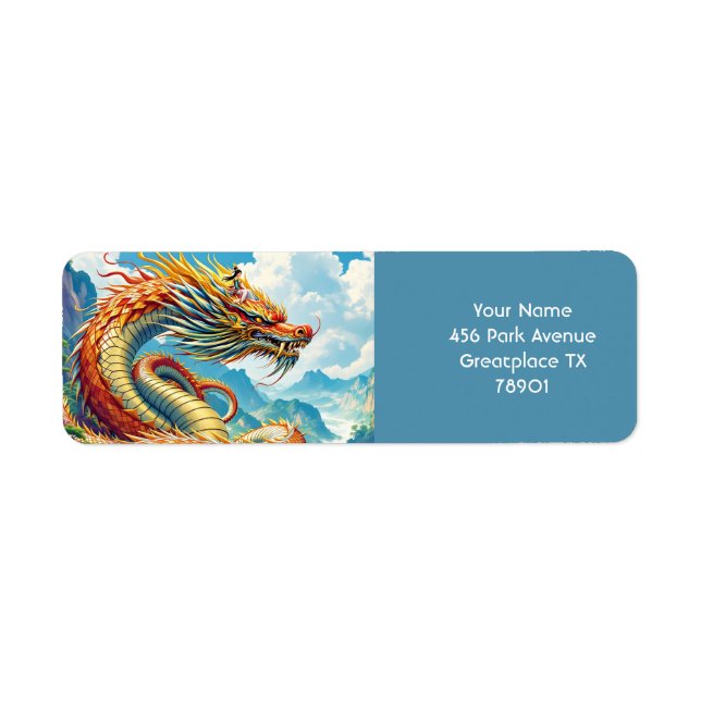 Fantasy Süßer Oranger Drache Berge (Vorne)