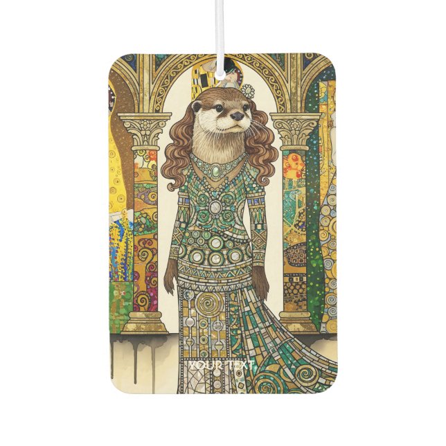 Fantasy Süßer Otter Art Deco Autolufterfrischer (Vorderseite)