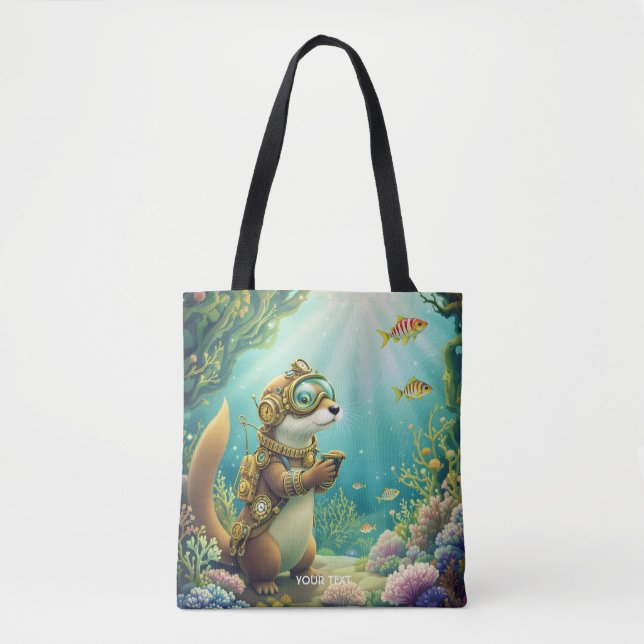Fantasy Süßer Otter Steampunk-Anzug Tasche (Vorderseite)