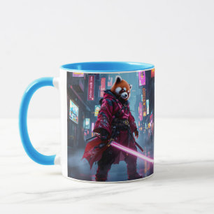 Fantasy Süßer Samurai Roter Panda Tasse