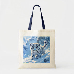 Fantasy Süßer Schneebaby Leopard Tragetasche