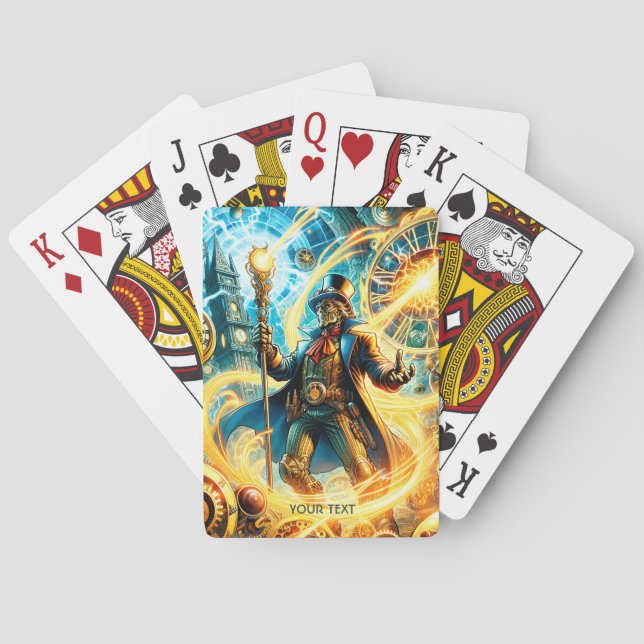 Fantasy Süßer Steampunk-Zeit-Zauberer Spielkarten (Rückseite)