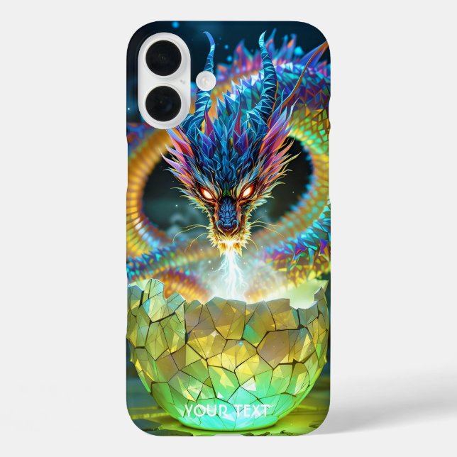 Fantasy süßes grünes Drachenei iPhone 16 Plus Hülle (Rückseite)