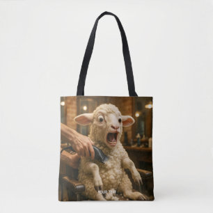 Fantasy Süßes Lamm Verängstigt Beim Rasieren Tasche