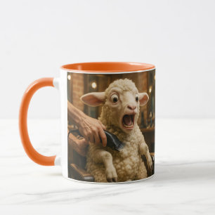 Fantasy Süßes Lamm Verängstigt Beim Rasieren Tasse