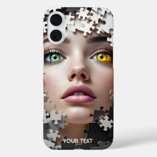 Fantasy süßes Puzzle Mädchen Gesicht iPhone 16 Plus Hülle