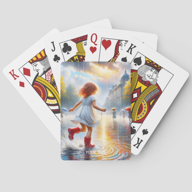 Fantasy Süßes Regen Mädchen Spielkarten (Rückseite)