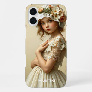 Fantasy Süßes viktorianisches Mädchen Blumen iPhone 16 Plus Hülle