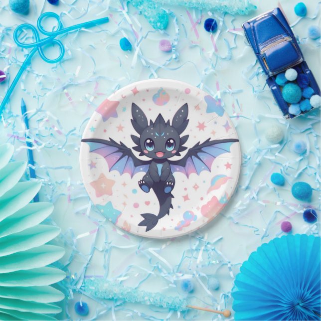 Fantasy Sweet Dragon Baby Dusche Pappteller (Party)