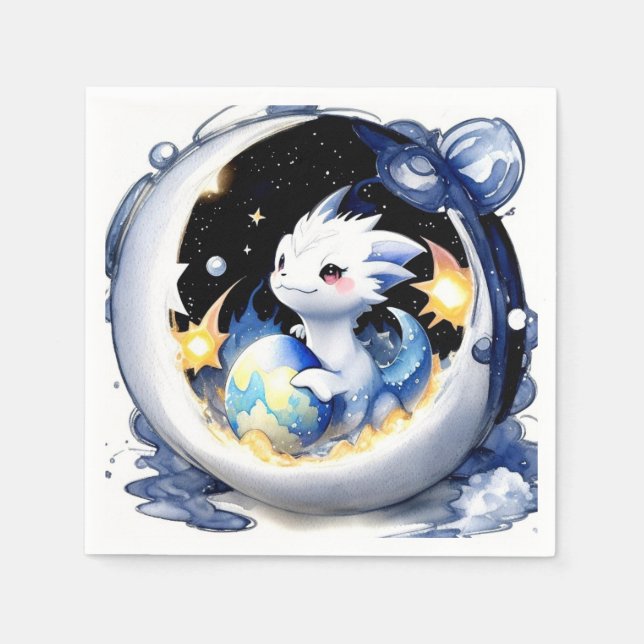 Fantasy-Themed Dragon Baby-Dusche Serviette (Vorderseite)