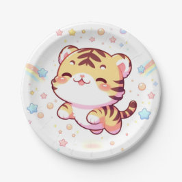 Fantasy Tiger Baby Dusche Pappteller