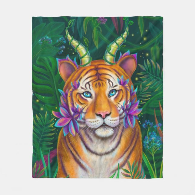 Fantasy Tiger Fleecedecke (Vorderseite)