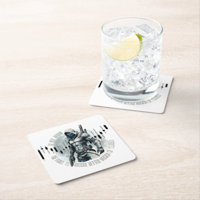 Fantasy trade design | Cyberpunk | Self growth Rechteckiger Pappuntersetzer (Vor Ort)