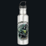 Fantasy trade design | Grim Reaper |  motivation Edelstahlflasche<br><div class="desc">Your discipline or lack of it? 

Ai generated cyberpunk grim reaper in a green bull T shirt
 Fantasy trade design Reminder of your forex mindset and motivation
reaper represent: blow account,  loose trade,  and all weakness like greed,  fear,  no stop loss,  reacting,  overtrade etc</div>