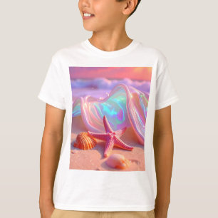 Fantasy-Traumstrand mit schöner rosa Seestern  T-Shirt