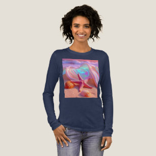 Fantasy-Traumstrand mit schöner rosa Seestern Tri-Blend Shirt